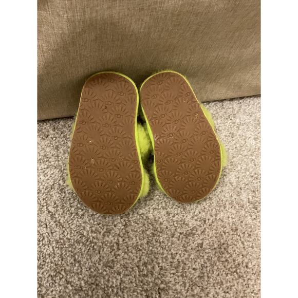 Ugg Fluff Key Lime Oh Yeah Fur Slingback Baby Infant Slippers, 6 - Picture 6 of 6